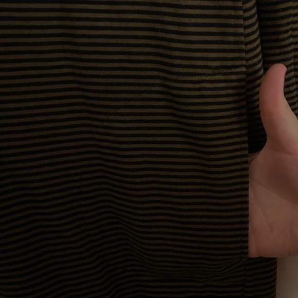 J. Jill Sweater Dress Olive Green Black Stripe Long Sleeve Crew Neck Size Small - Picture 5 of 6